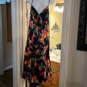 Farm Rio size small sundress black with bright colored fruit